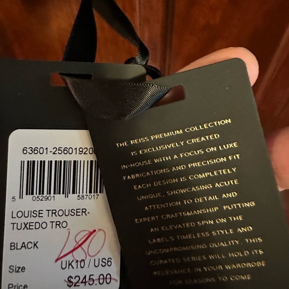 Reiss dress pants satin waist nwt - Picture 11 of 11